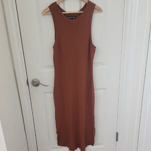 Haute Fox Bodycon Sleeveless Brown Rust Dress 3X